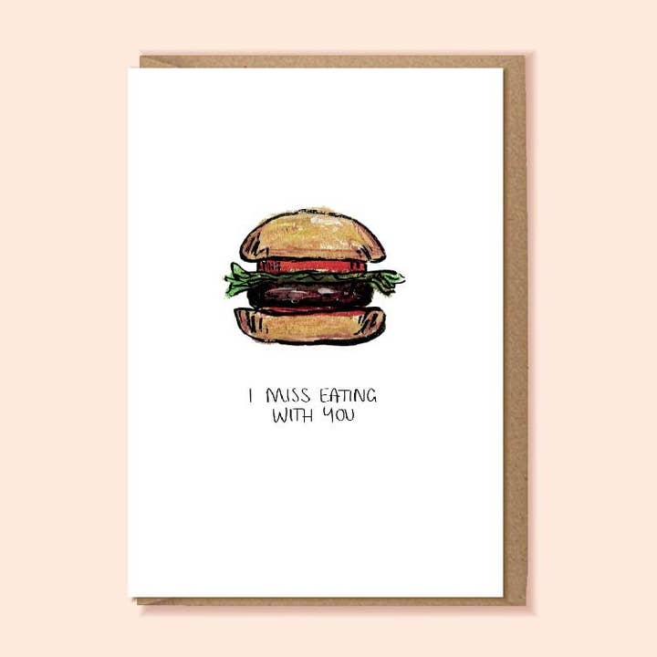 I MISS EATING WITH YOU A6 Card for wholesale by Jemma Leigh Design