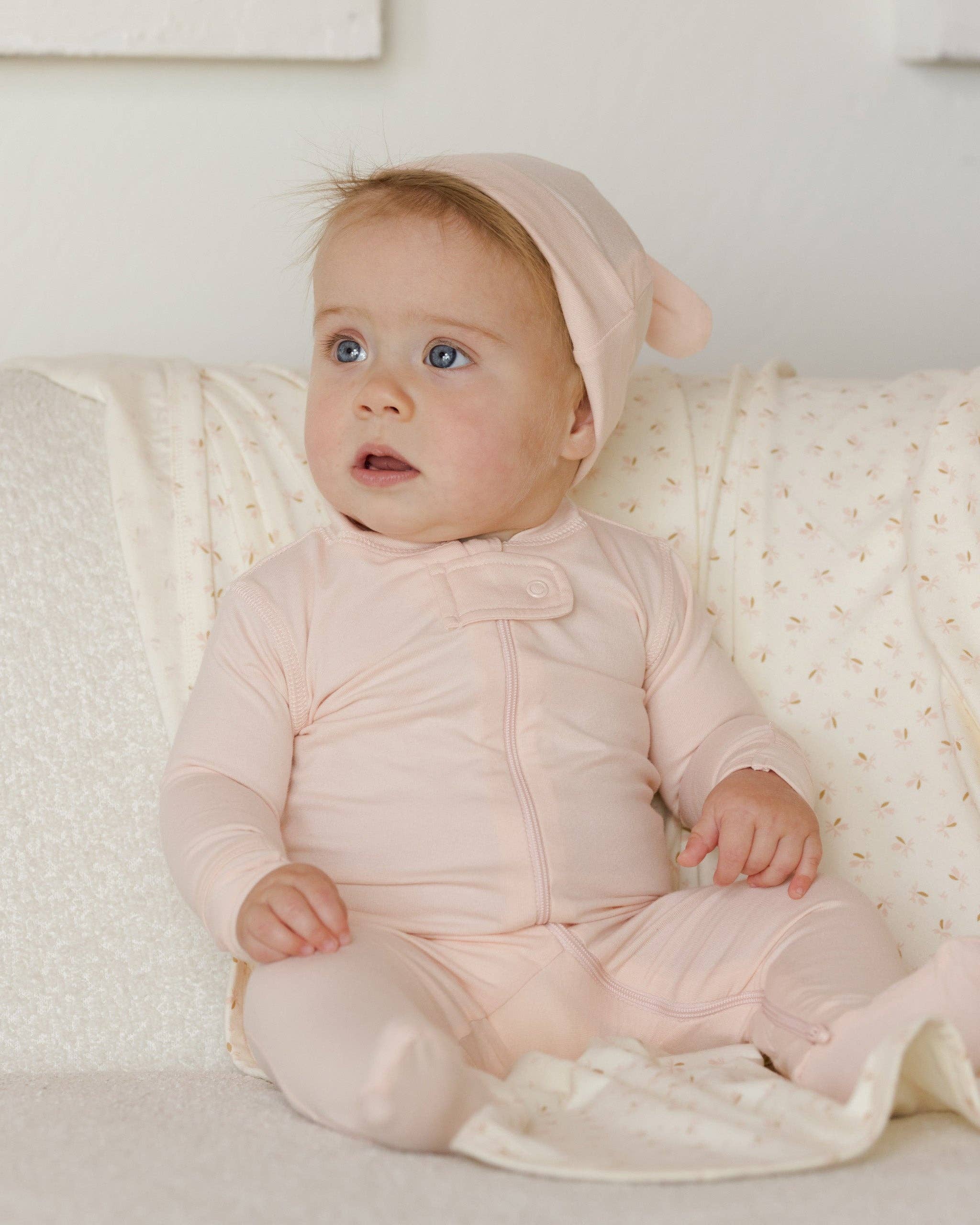 Quincy Mae - Wholesale Sleepsuit - Baby - Zip Longsleeve Sleeper Footie Petal1