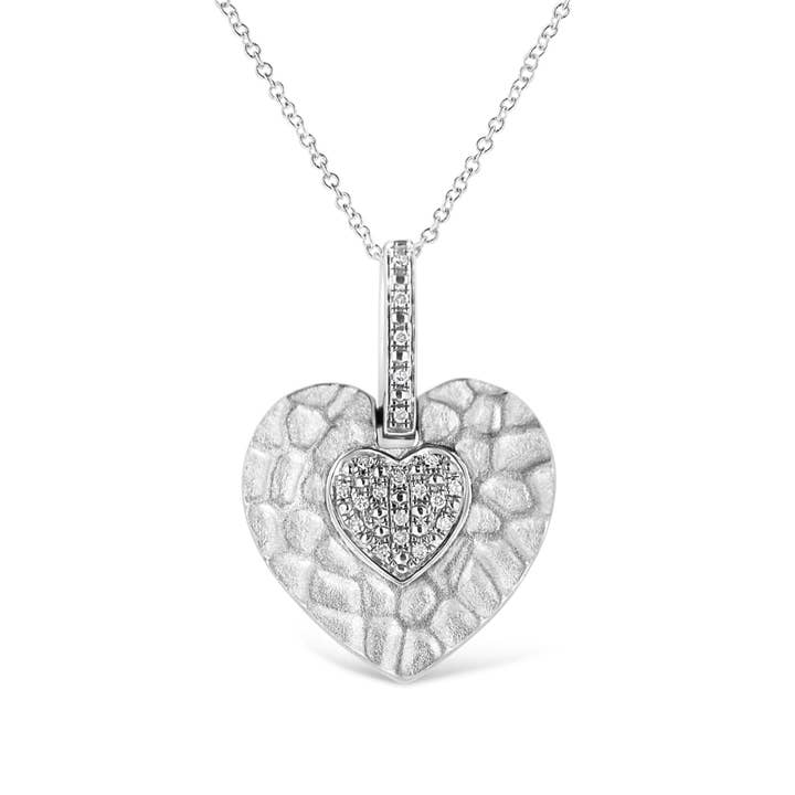 .925 Silver Diamond Pendant - Heart Shape Design for wholesale by Infinite Jewels