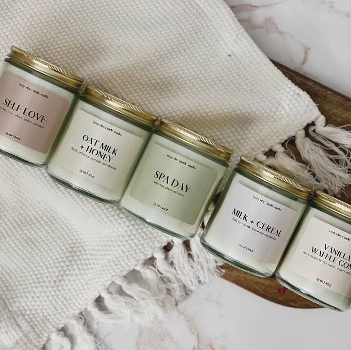 Cozyvibecandlestudio - Wholesale Jar/Filled Candle - Coconut Apricot Wax Candles | 7.5oz Glass Jars0