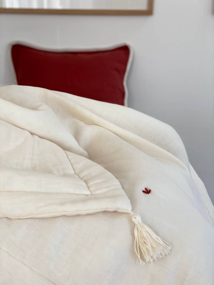 MARILOU Fleecefilt//Ecru/Terracotta för wholesale av bihan