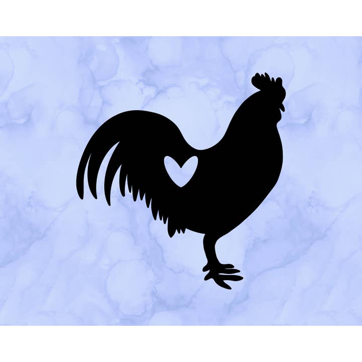 Rooster Heart Decal (2") for wholesale by Sticking with You