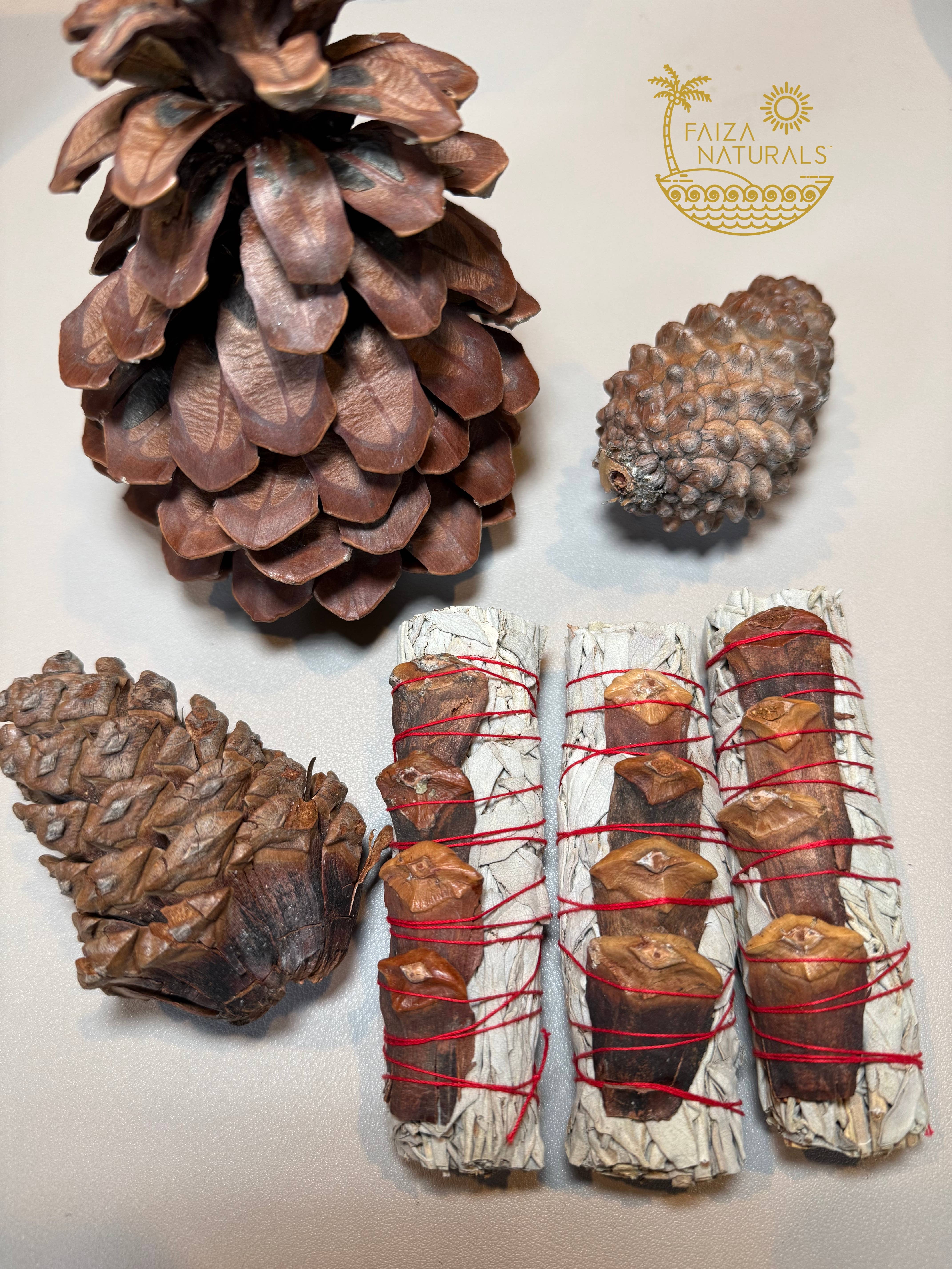 Faiza Naturals – Pacote de sálvia por atacado – Pine Cone White Sage Bundles (Produção Exclusiva)3