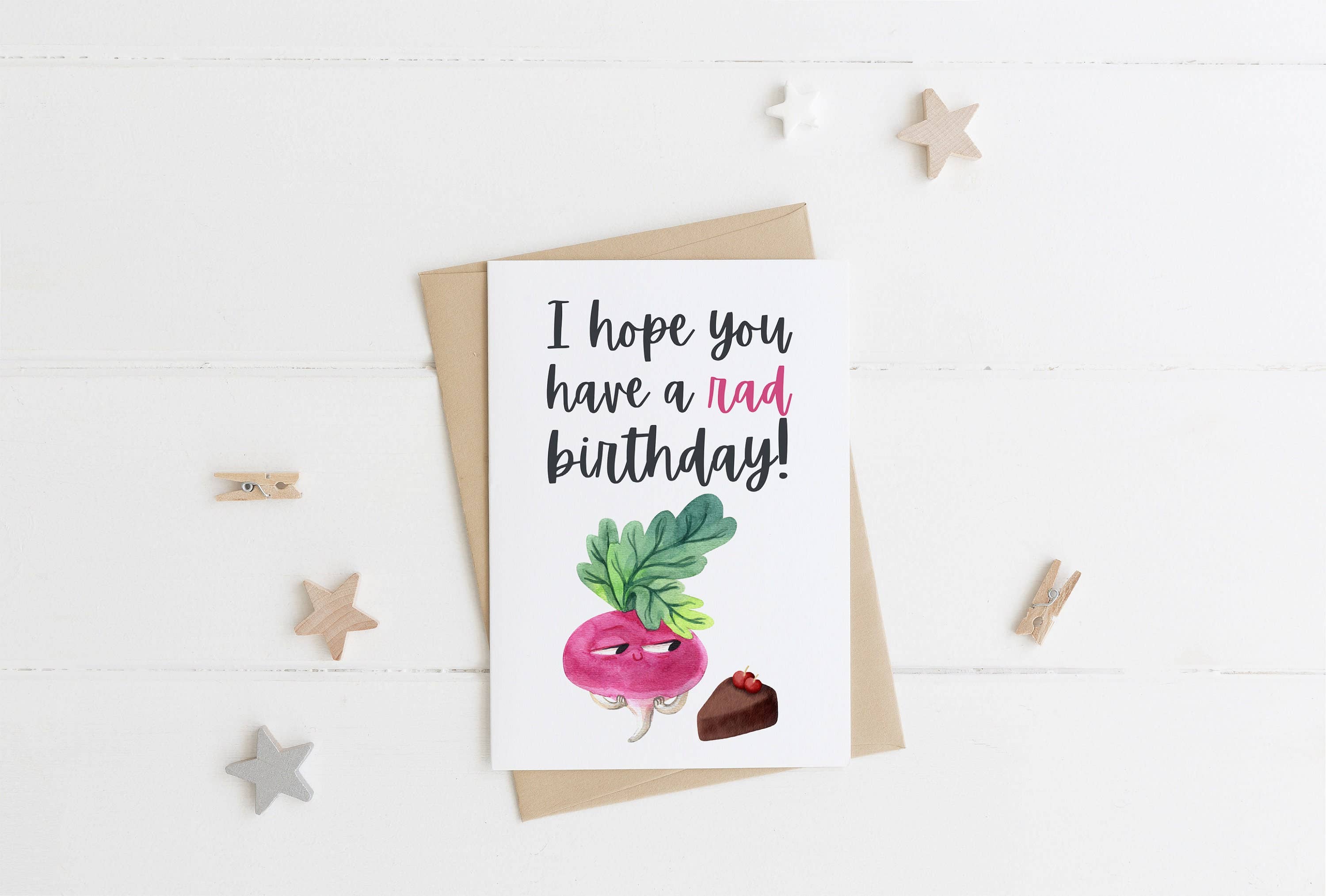 The Highland Literary Co. – postal de parabéns por atacado – Espero que você tenha um aniversário radical - cartão de aniversário engraçado1