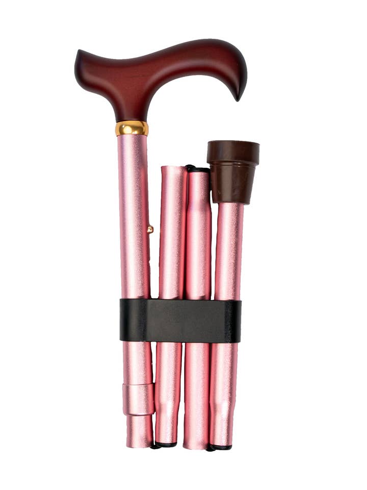 Canne de marche pliante 3D rose mat pour la vente par WC Walking Canes