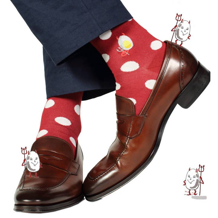 Soxfords – Großhandel Socken – Herren – Feine Herrensocken mit Teufelsei-Motiv „Bad Eggs“2