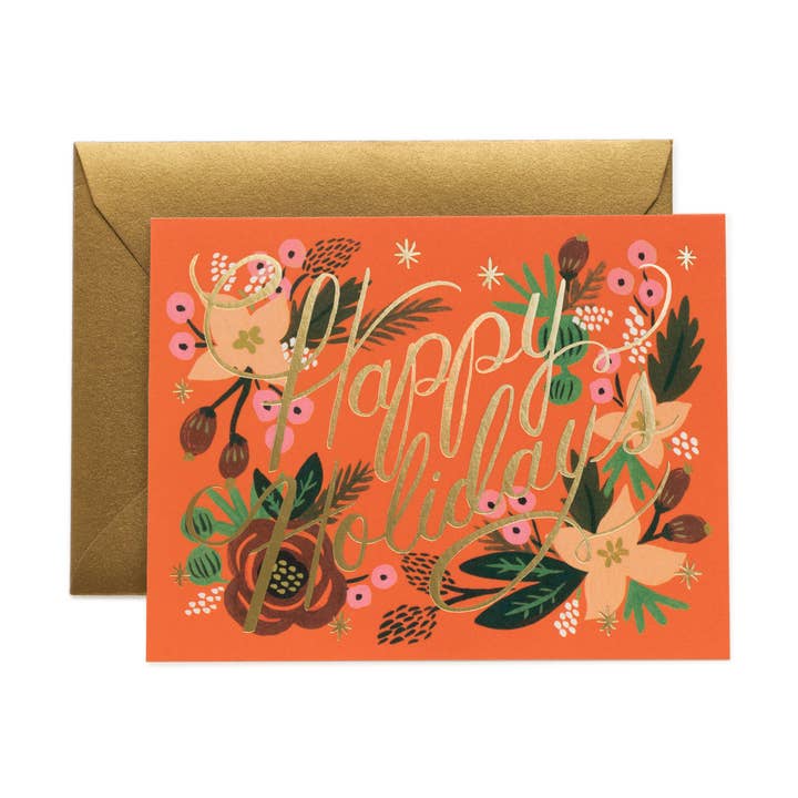 Boxed Set of Poinsettia Holiday cards for wholesale by Rifle Paper Co.