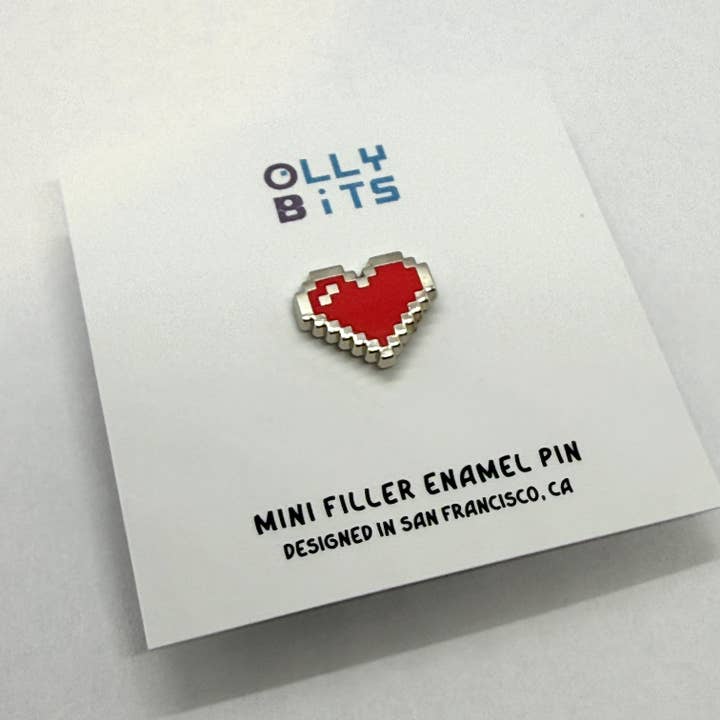 Ollybits Pixel Art - Wholesale Lapel Pin/Button - RPG Mini Filler Pixel Art Heart Enamel Pins1