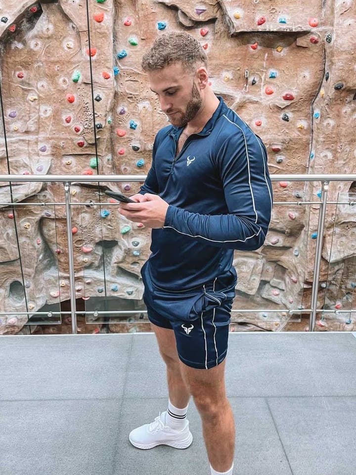 Cerus Navy Element ¼ Zip Pullover for engroshandel hos Cerus Clothing