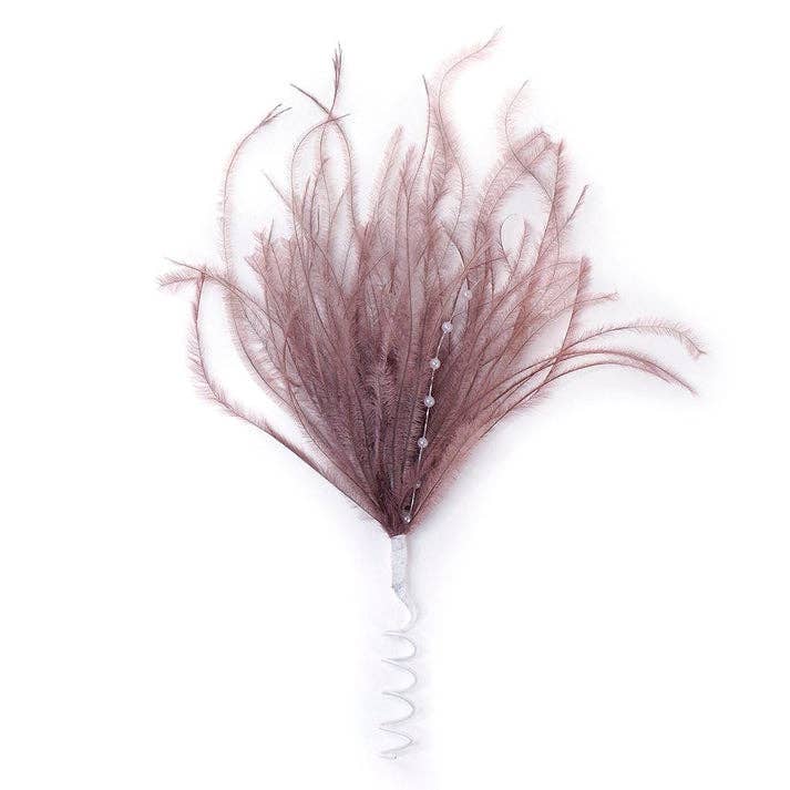 Zucker Feather Products - Wholesale Feathers - Feather Floral Pick w/Ostrich-Pearls - Amethyst1