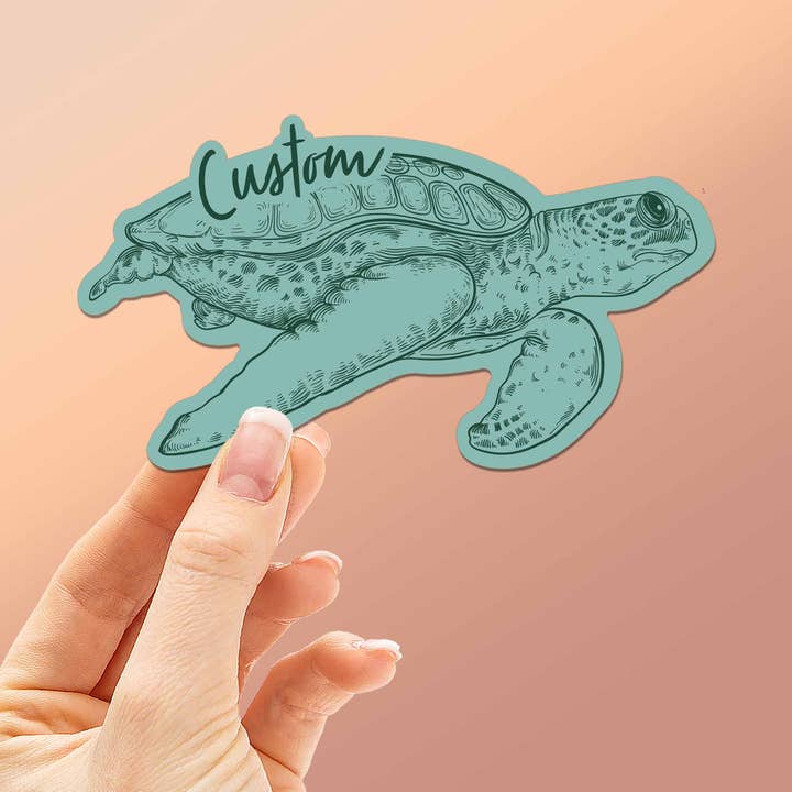 Sentinel Supply - Wholesale Sticker - Custom Sea Turtle Stickers - Name Drop Beach Decals