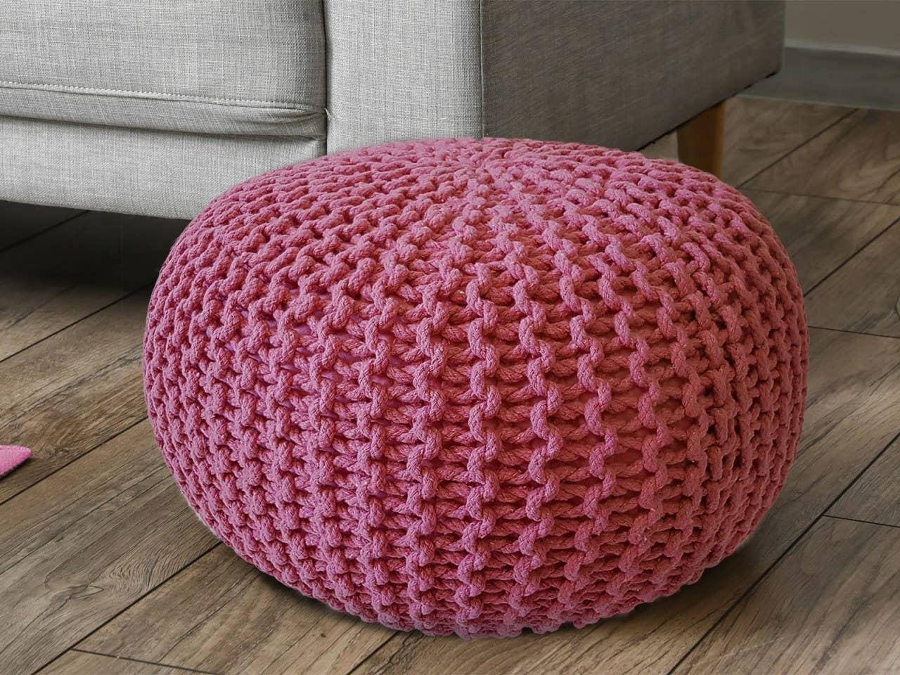 Voglrieder - Wholesale Pouf - Pouf, diameter 55 cm, knitted stool, pouf, pouf, floor cushion, large61
