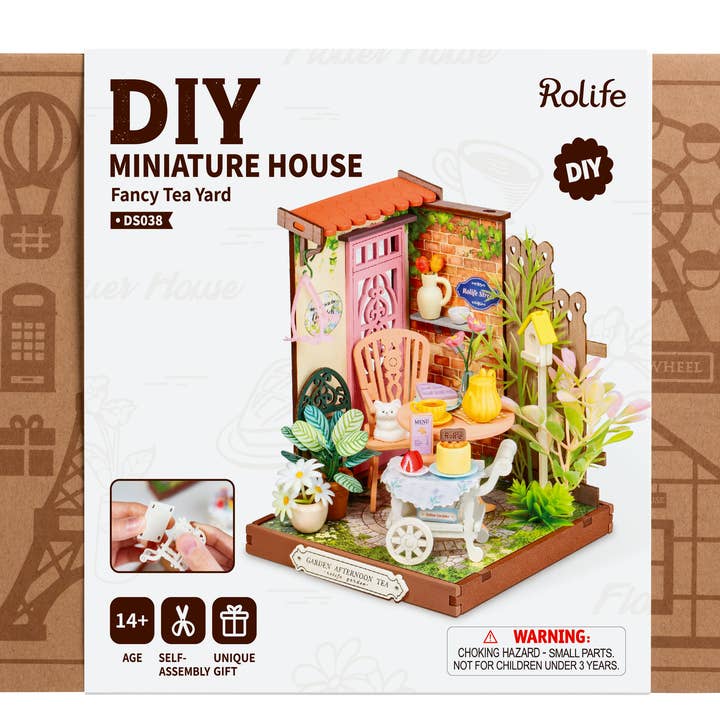 Robotime - Wholesale DIY Craft Kit - DS038 Fancy Tea Yard Rolife DIY MINI Miniature House Crafts
6