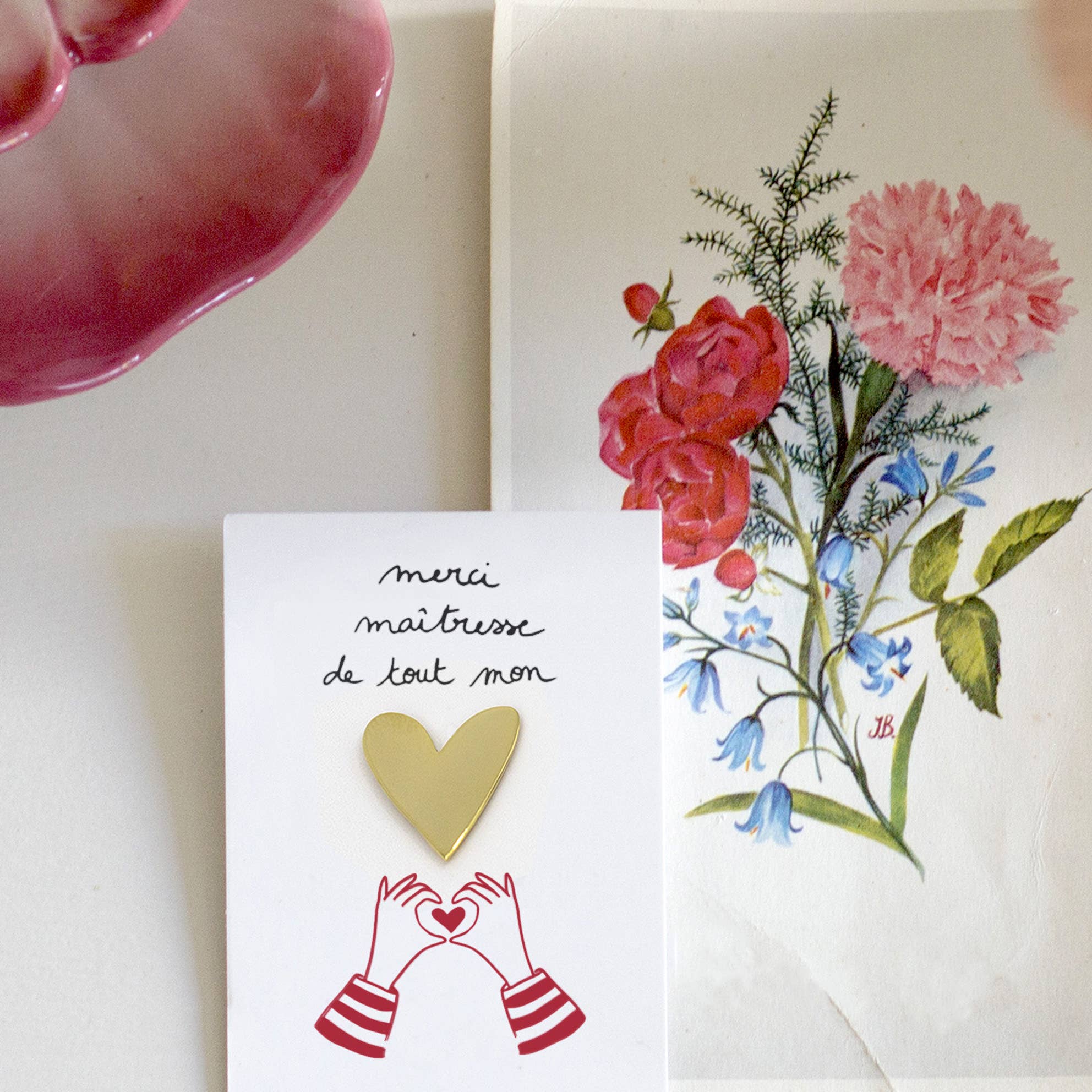 MY LOVELY THING - Wholesale Lapel Pin/Button - Pin Heart In Brass - Thank you Teacher2