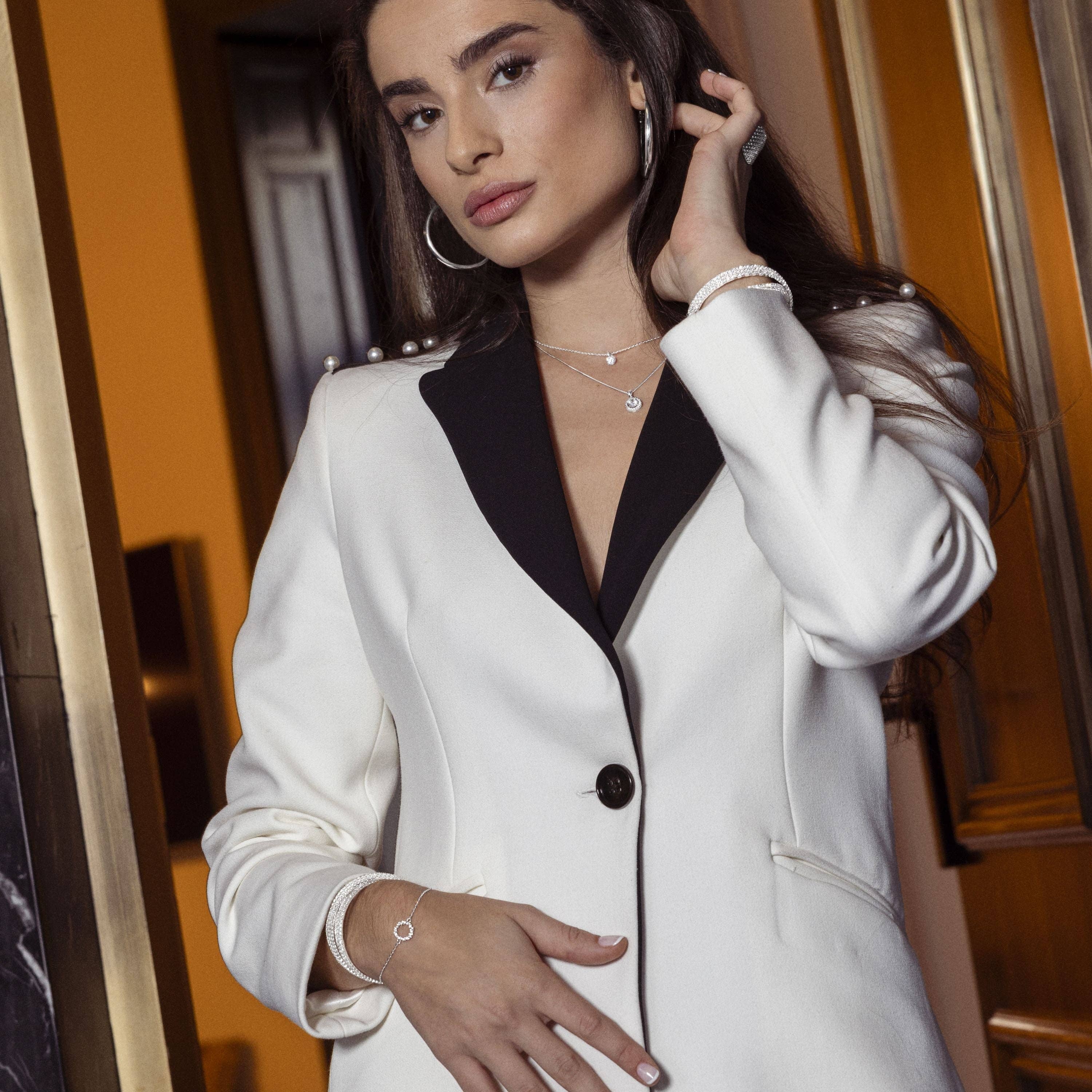 Luxenter - Vendita all'ingrosso Bracciale a polsino - Bracciale finito in rodio - Mobu1