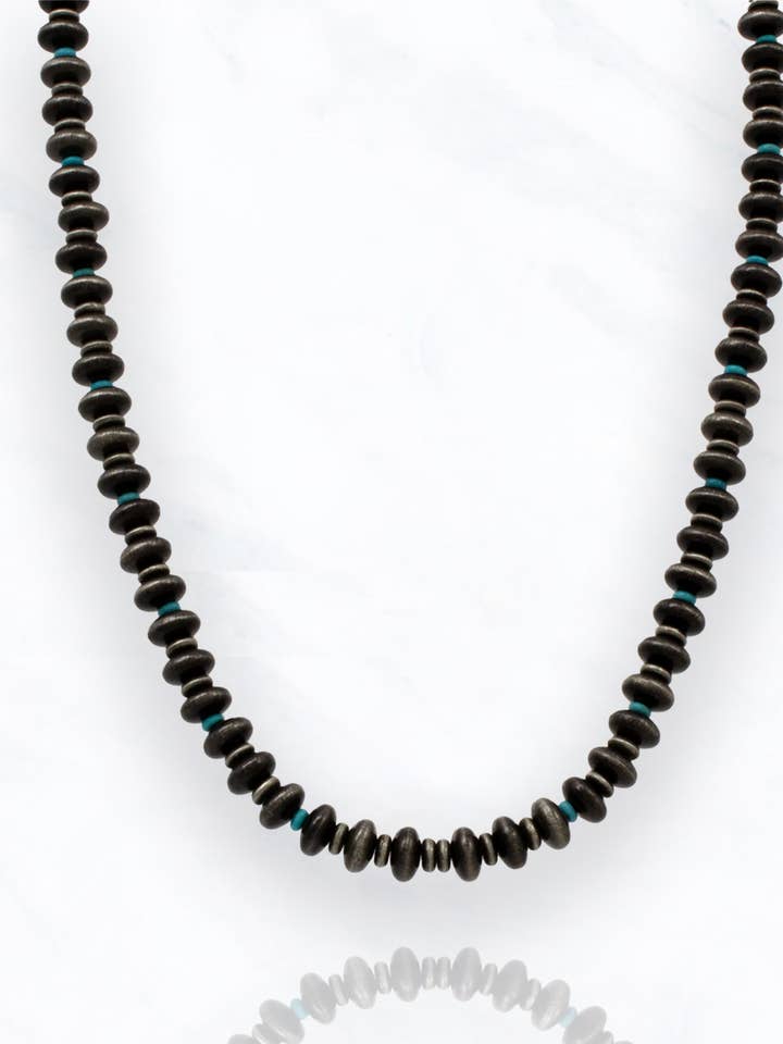 Silver Rondelle Bead Necklace for wholesale by Suzie Q USA