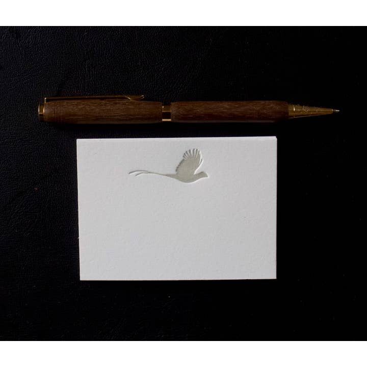 Cartões Pequenos Faisão Voador: Bege por atacado de Ancesserie Letterpress