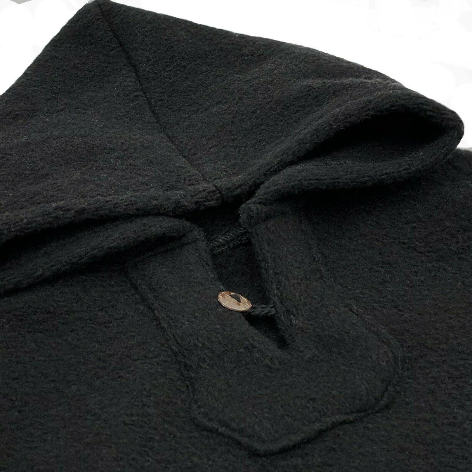 ECUALAMA – wholesale Poncho – Unisex – Surfers Poncho with hood and pocket llama wool - BLACK8