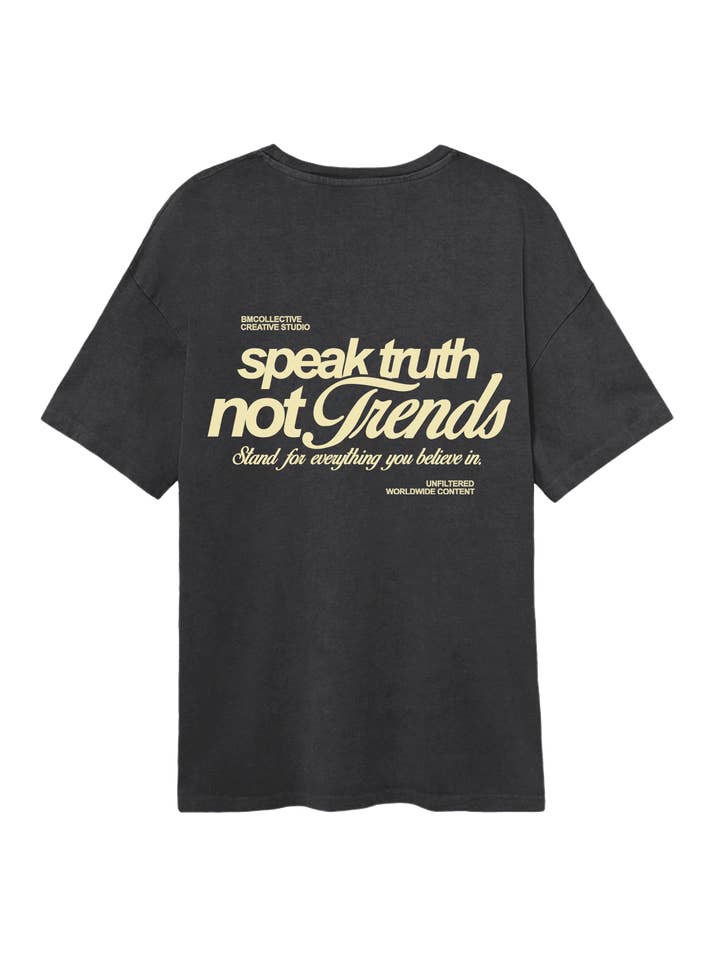 Camiseta Speak Truth Not Trends gris oscuro para venta al por mayor de BMCollective