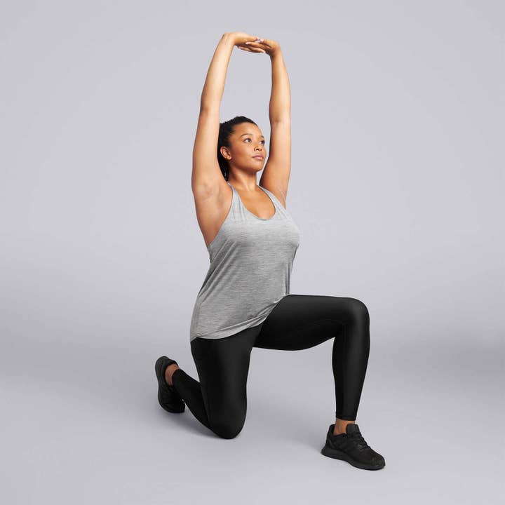 Tanque Feminino ICE Geo Racer - Cinzento por atacado de HPE Activewear