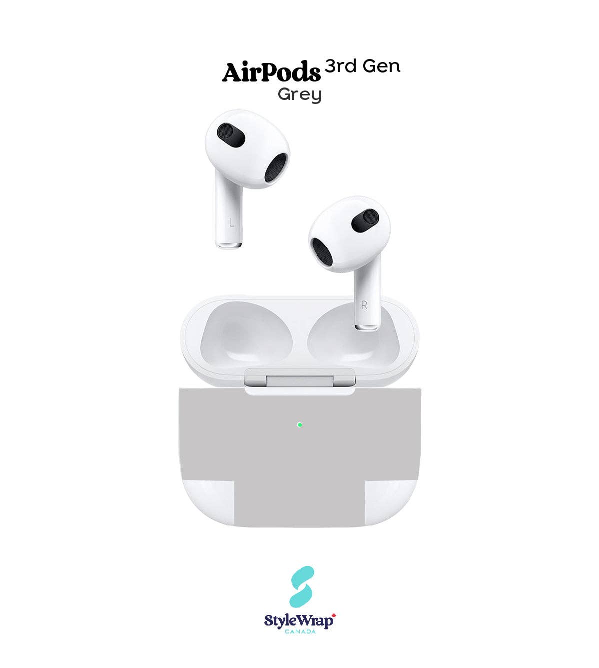 StyleWrap – Großhandel Ohrhörer-/Kopfhörerhülle – Unisex – AirPods in Grau3