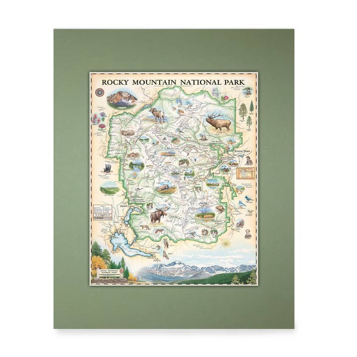 Rocky Mountain National Park Pre-Matted Mini Maps for wholesale by XPLORER MAPS