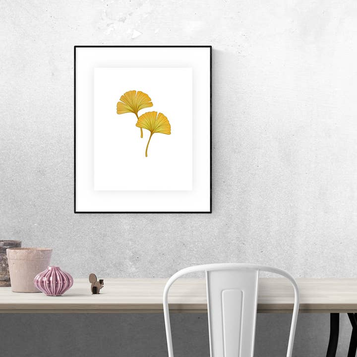 Stampa artistica con foglie di ginkgo 5 per la vendita all'ingrosso da parte di Kela Designs