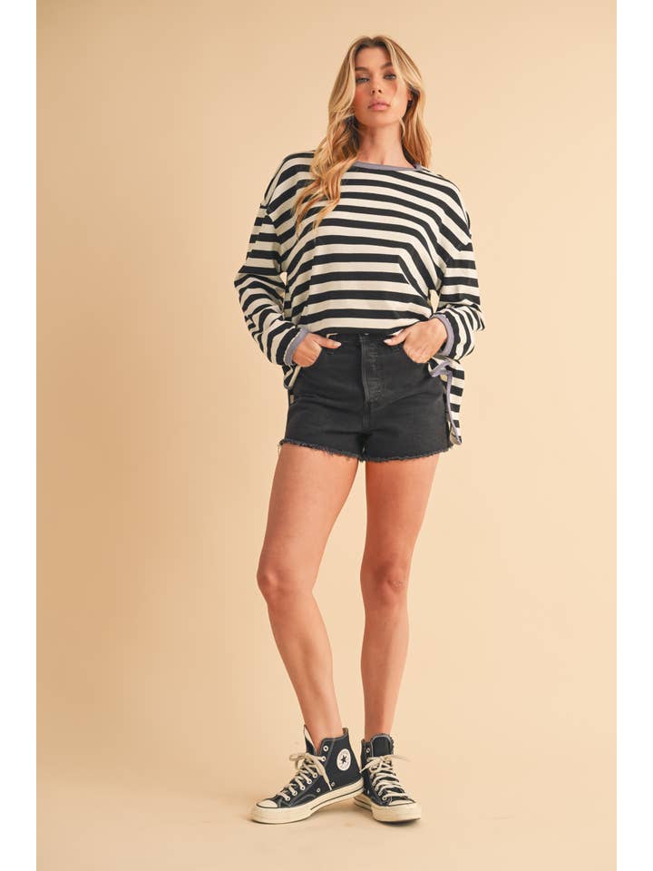 AEMI + CO - Wholesale Knit Top - Women's - 8433FN Onida Stripe Top27