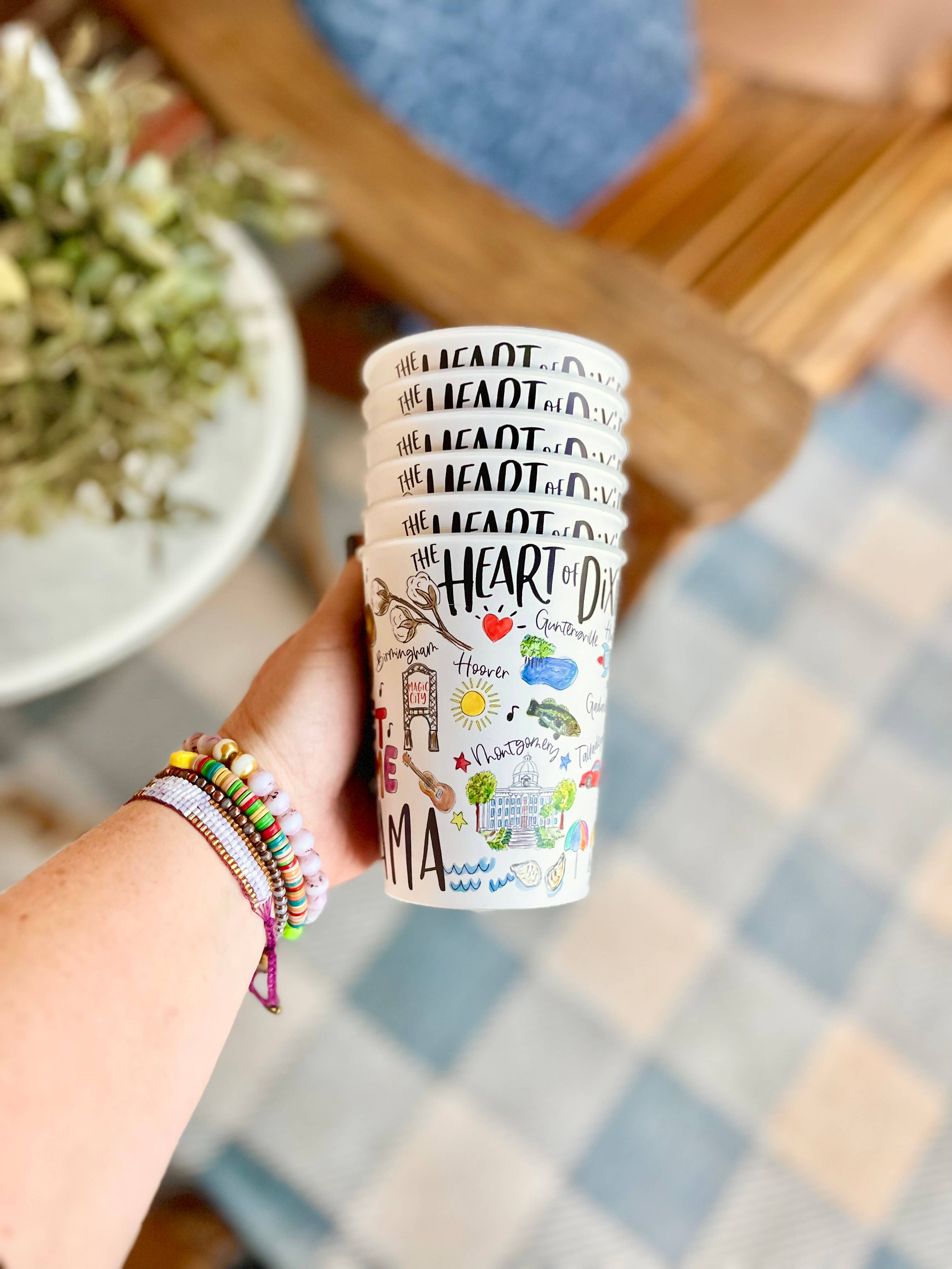 Happy By Rachel, LLC - Wholesale Drinking Glass/Cup - State of Alabama Reusable Party Cups, state pride3