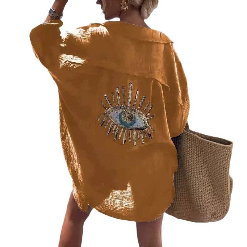 UZ Wholesale Store - Vente Chemise à col boutonné – femme - Chemise à manches longues unie6