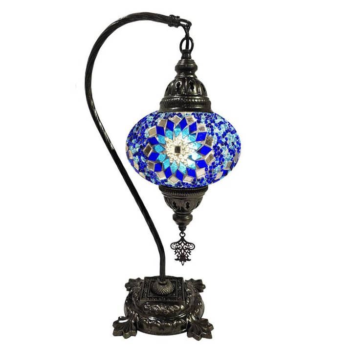 Lampe de Bureau Mosaïque Suspendue - Éclat d'Étoile Bleu/Turquoise pour la vente par Access by Mediterranean Concepts