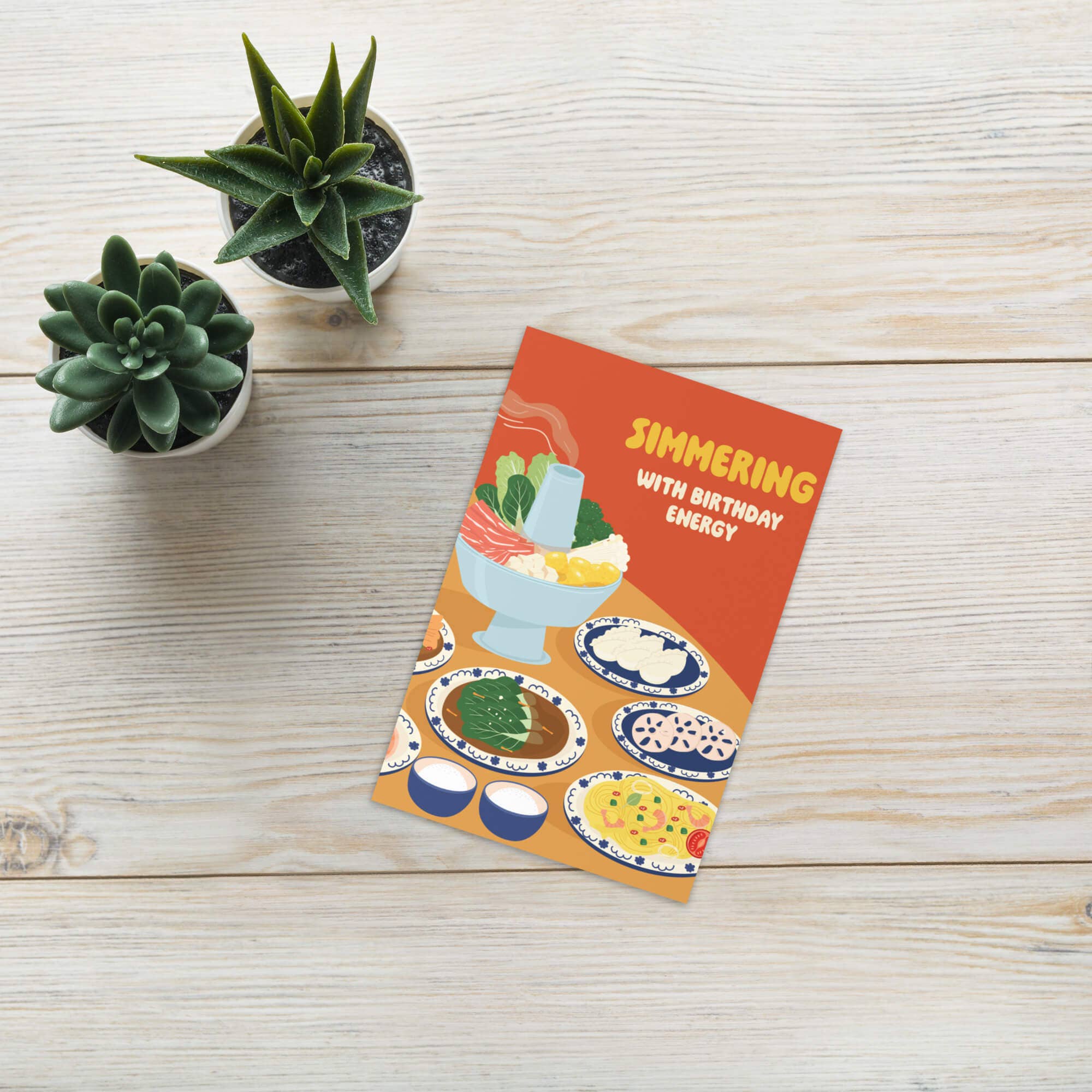 Cute Asian Cards - Wholesale Birthday Card - Hot Pot Simmering Cute Birthday Cards | Asian Soup Food Happy Greeting5