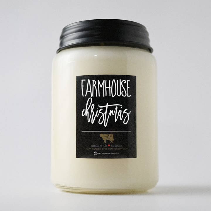 Milkhouse Candle Company - Wholesale Jar/Filled Candle - 26 oz Farmhouse Jar Christmas Candle: Farmhouse Christmas0