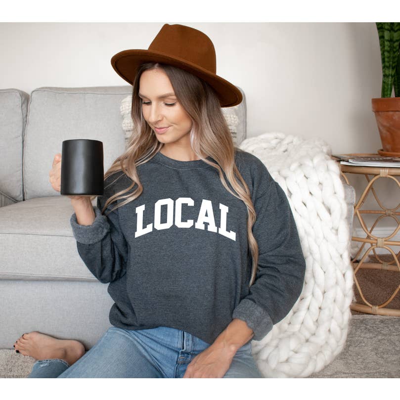 Amy Anne Apparel Inc - Wholesale Graphic Sweatshirt - Women's - Local College Block Crew Neck Sweatshirt