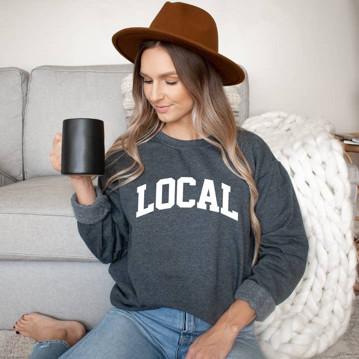 Amy Anne Apparel Inc - Wholesale Graphic Sweatshirt - Women's - Local College Block Crew Neck Sweatshirt0