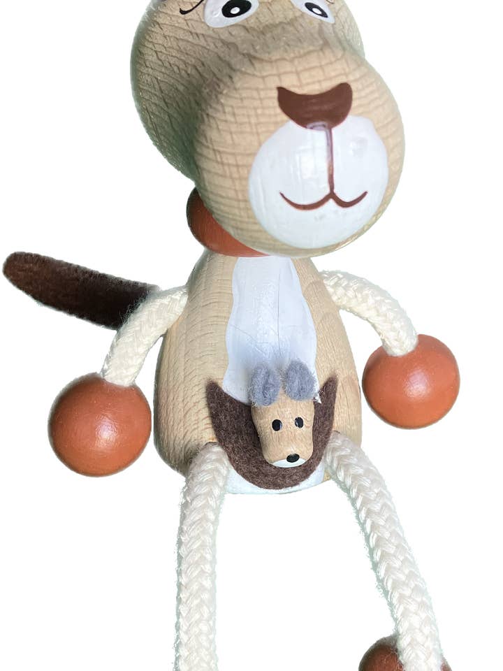 Wooden Keychain - Kangaroo - Handcrafted for wholesale by Toywood