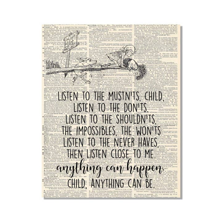 Cecelia Rose Book Page Art - Wholesale Art Print - Shel Silverstein 'Listen To The Mustn'ts Child' Art Print