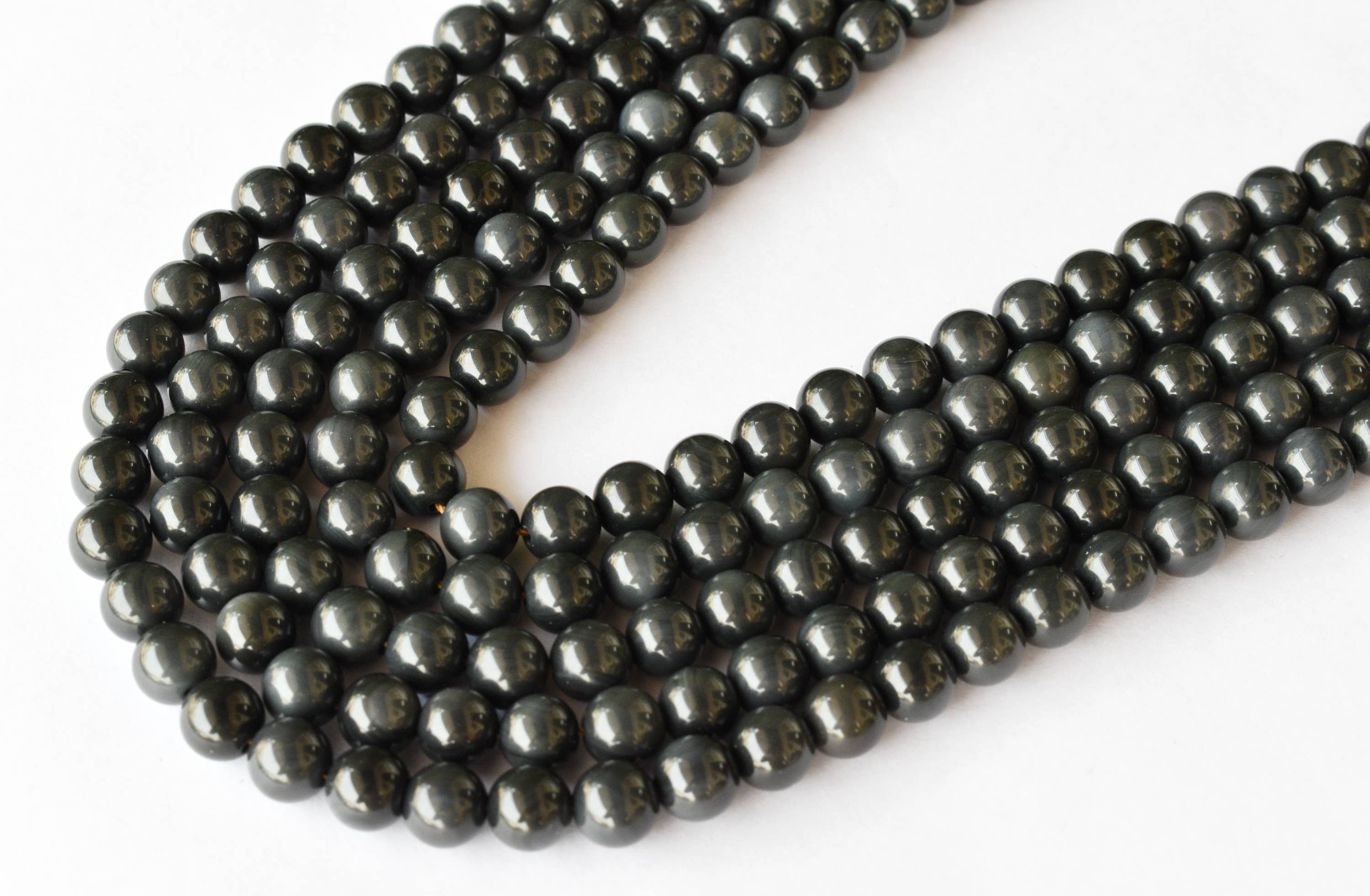 Soothing Crystals Beads - Wholesale Beads - Crystal Round Beads | Rainbow Black obsidian Gemstone Beads0