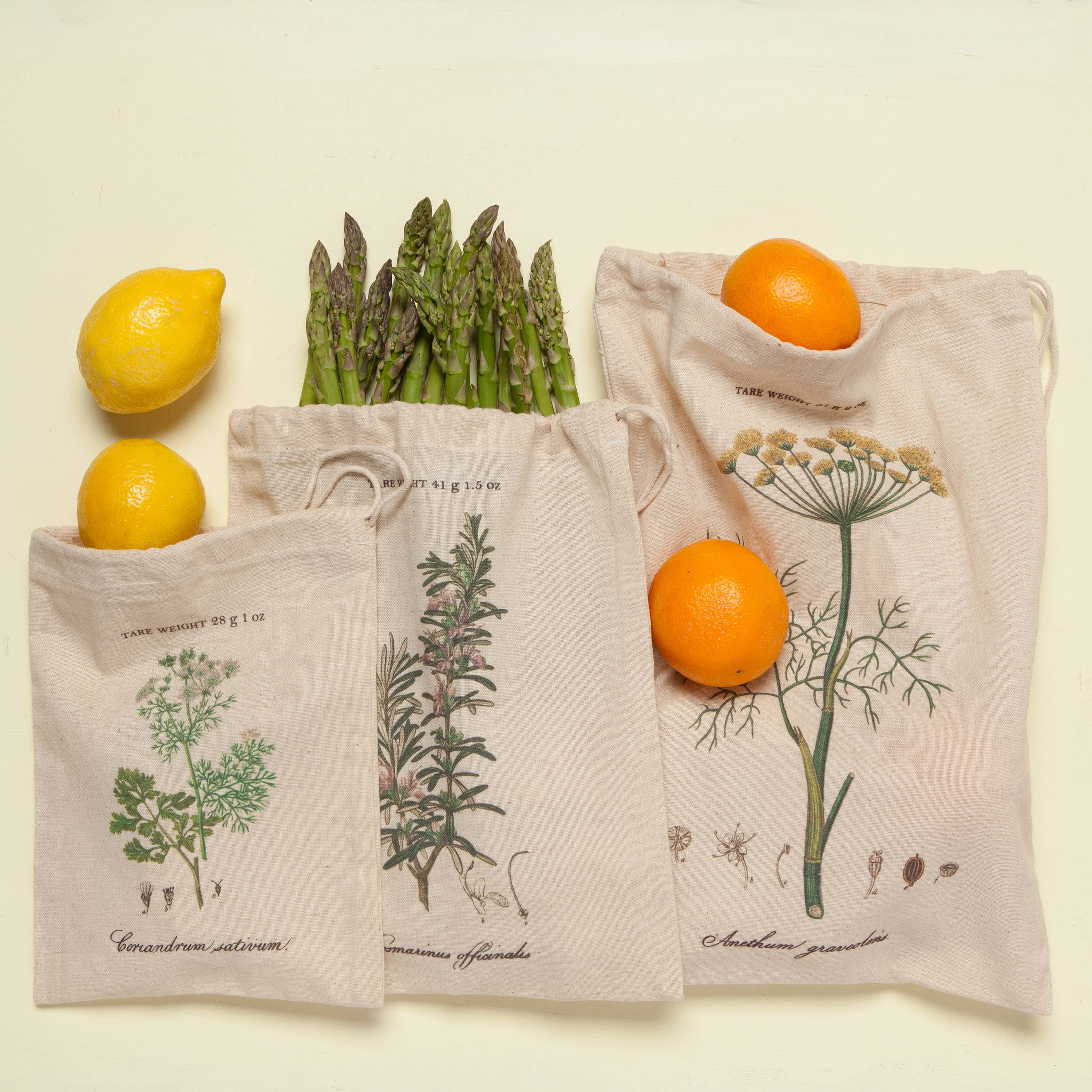Now Designs by Danica - Wholesale Food Storage Wrap/Bag - Garden Herbs Reusable Produce Bags Set of 31