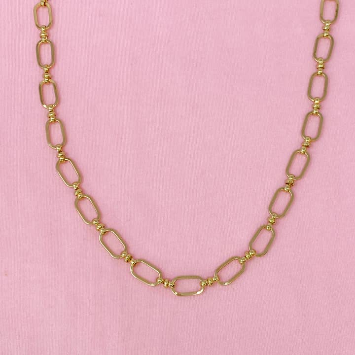 Ellison+Young - Wholesale Link & Chain Necklace - Amber Boxy Chain Necklace