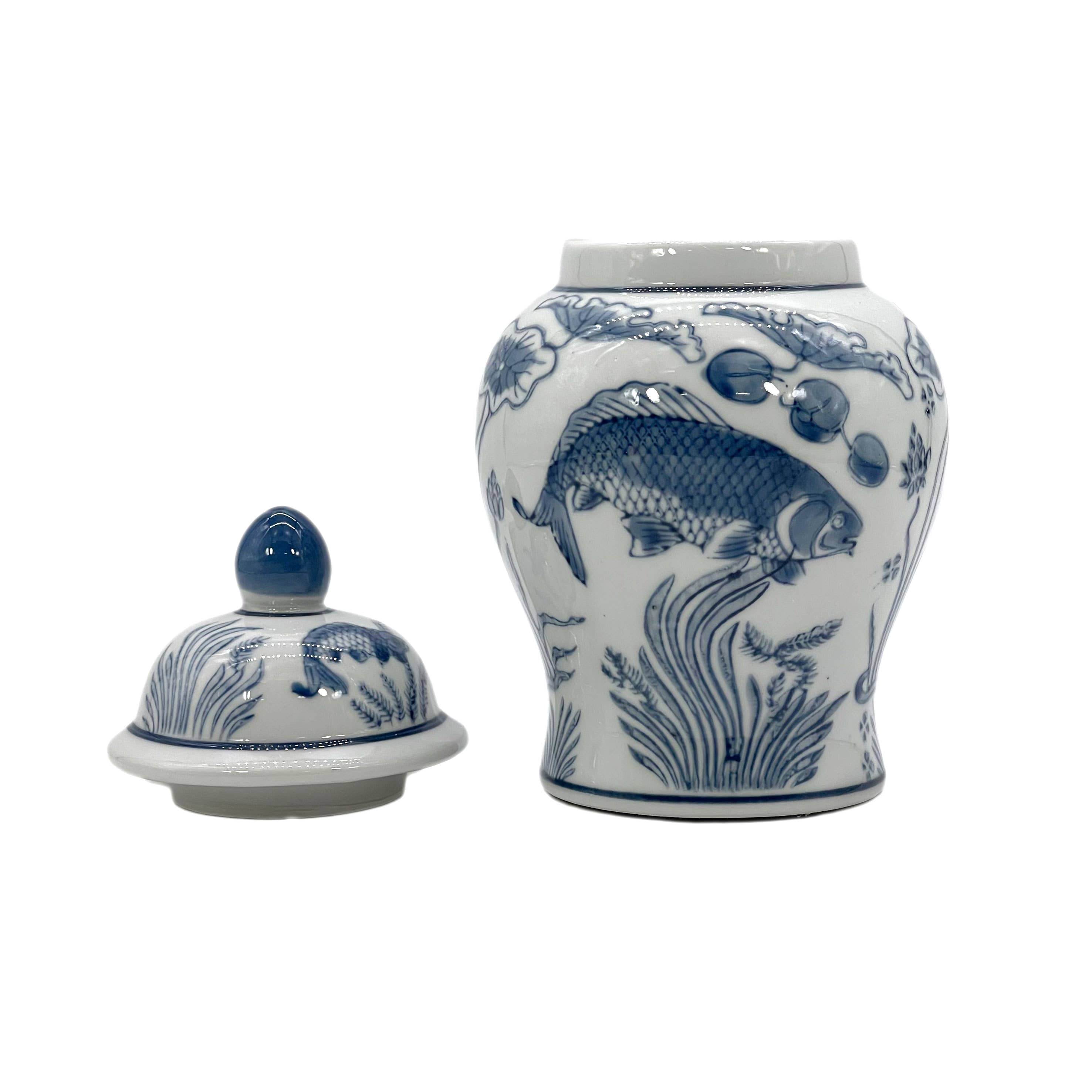 Galt International Company – wholesale Decorative jar – Small Chinoiserie Ceramic Decorative Tea & Ginger Jar 8"49