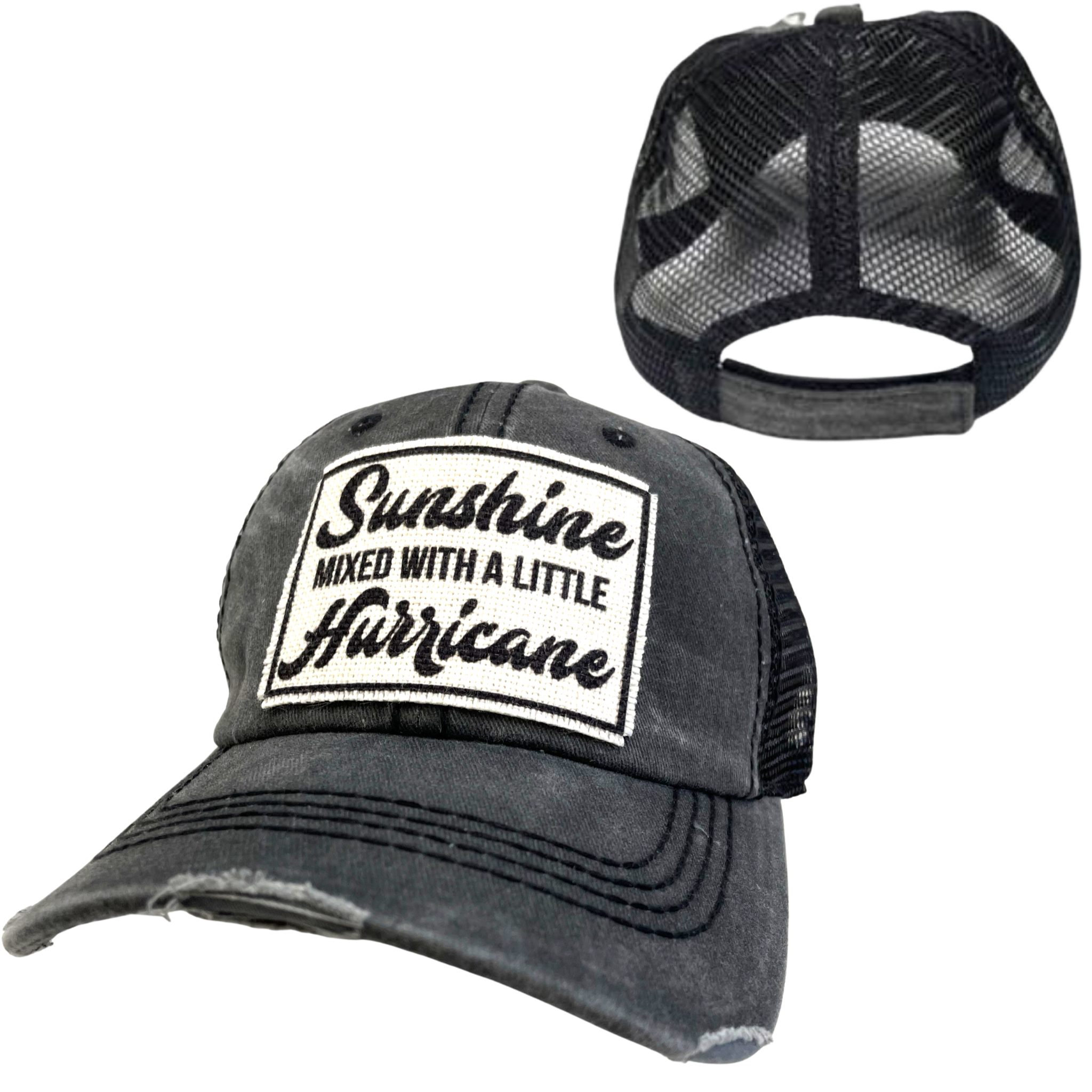 dkhandmade - Wholesale Trucker Hat - Women's - SUNSHINE WITH A LITTLE HURRICANE | WOMAN'S HAT | DISTRESSED8
