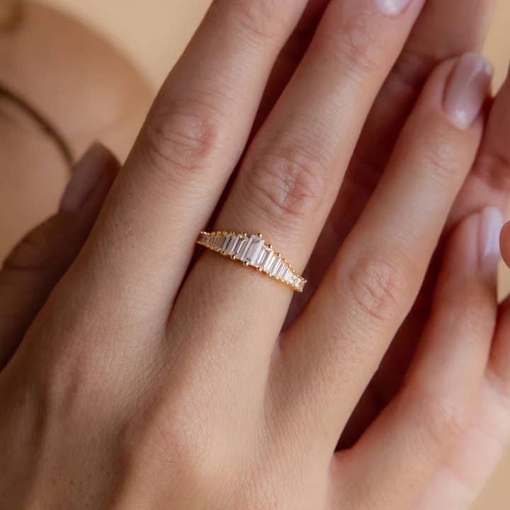 LanLivia - Wholesale Multi-Stone Ring - Transition Eternity Rings with Emerald-cut Stones5