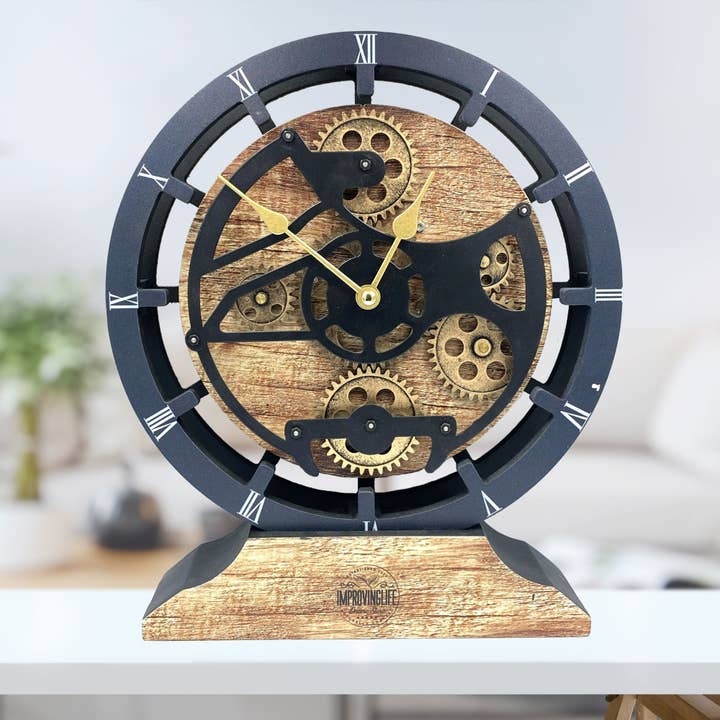 CANADA LINE TISCH-WANDUHR, 10 ZOLL, VINTAGE-STIL, BRAUN für den Großhandel von The Gears Clock