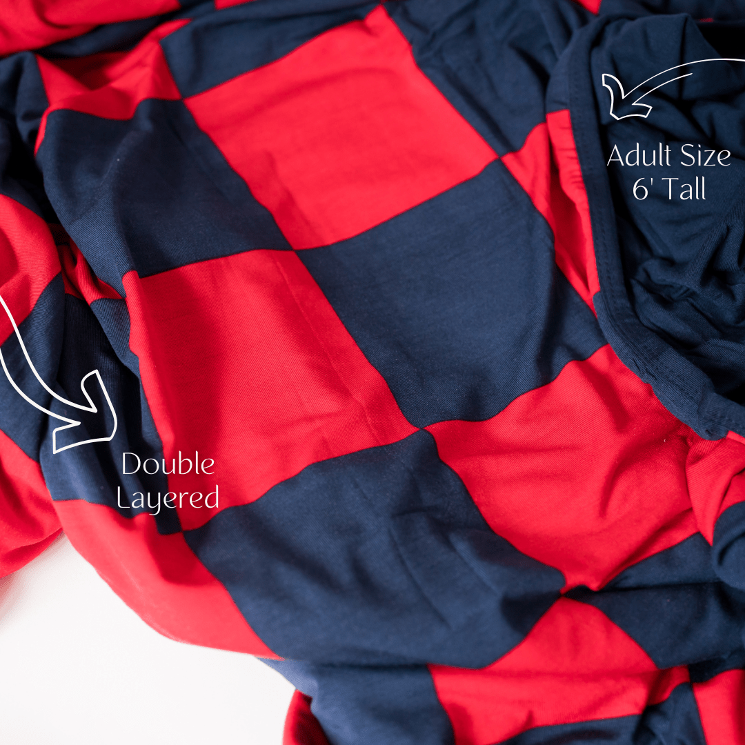 Pipermoon - Wholesale Throw Blanket - Red & Navy Adult Swaddle Blanket3