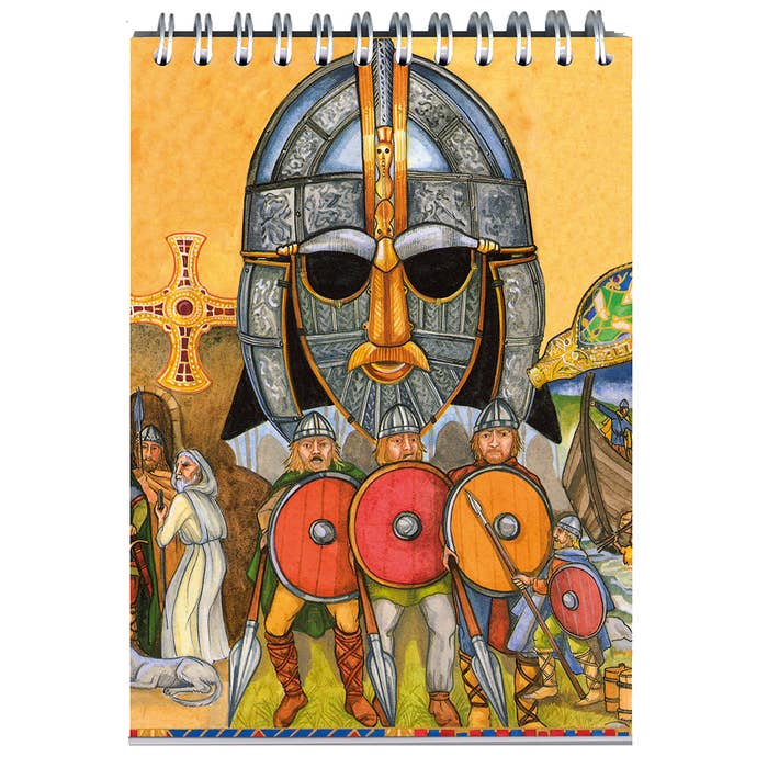 Bloc de notas encuadernado con espiral A6 - Sutton Hoo para venta al por mayor de Timeline Gifts Ltd