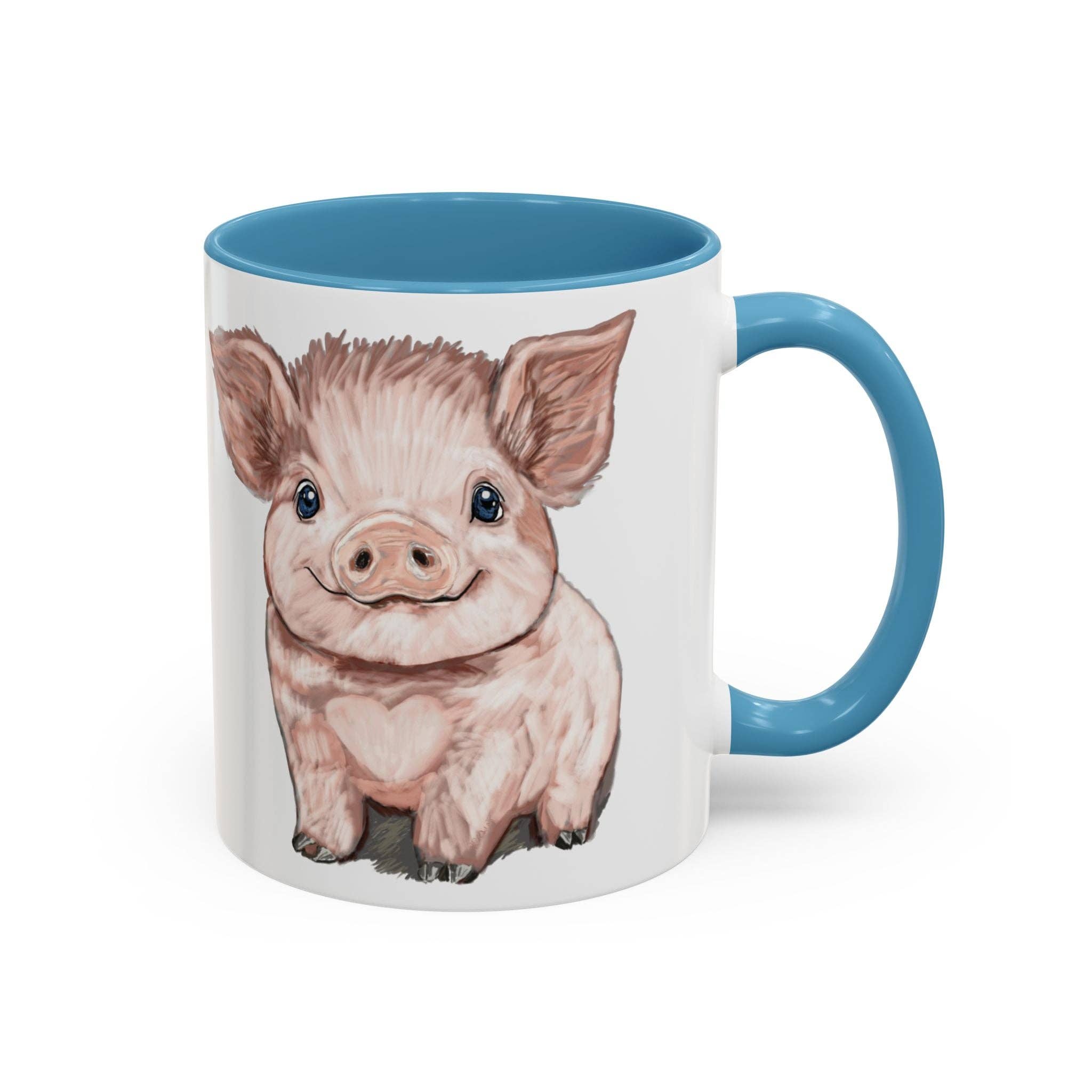Blue Cava - Wholesale Coffee Mug - Adorable Piglet Two Tone Ceramic Mug - 11 oz & 15 oz7