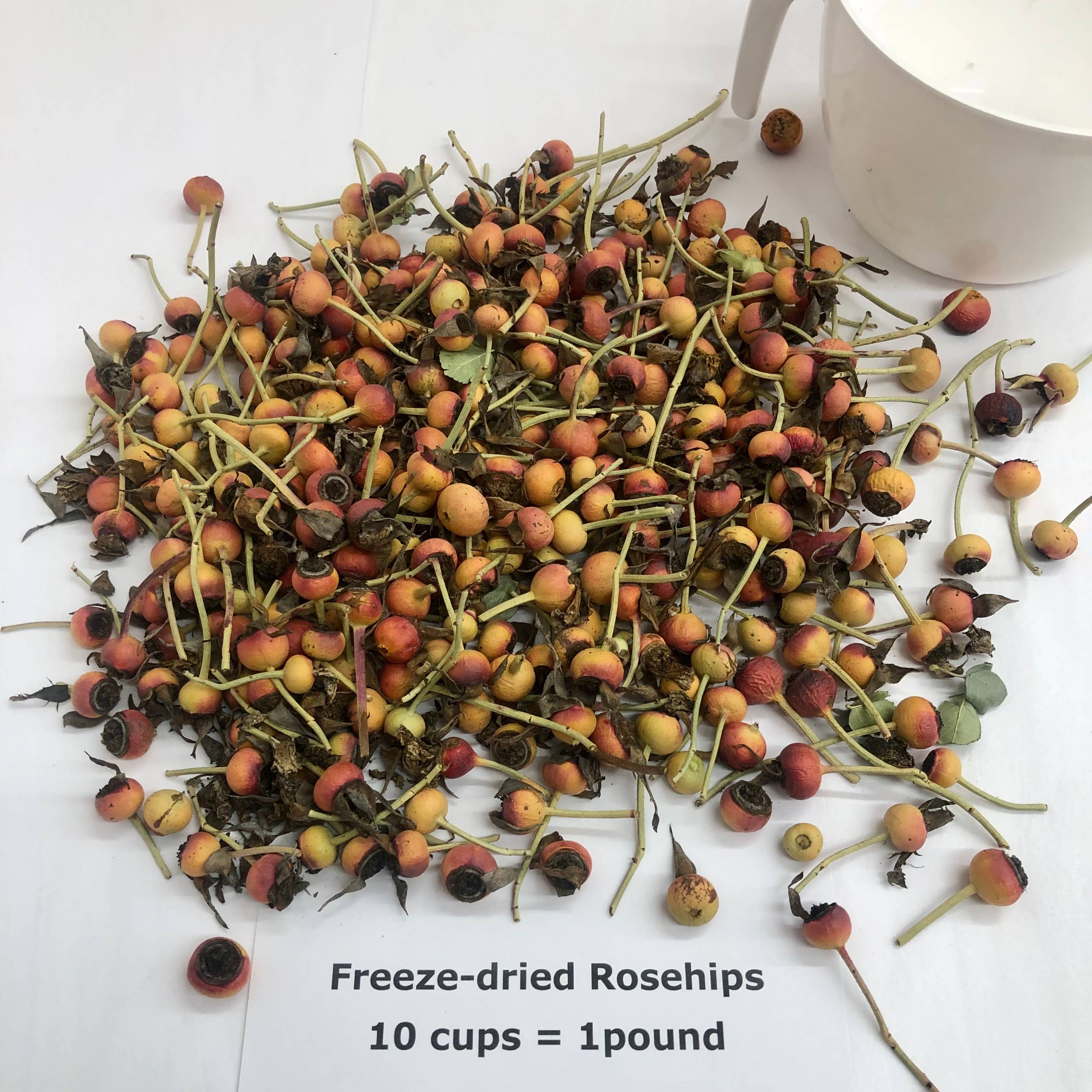 Flyboy Naturals Rose Petals – wholesale Dried/pressed flowers – Organically Grown Freeze-Dried Rose Hips 10 cups - 1lb   USA2