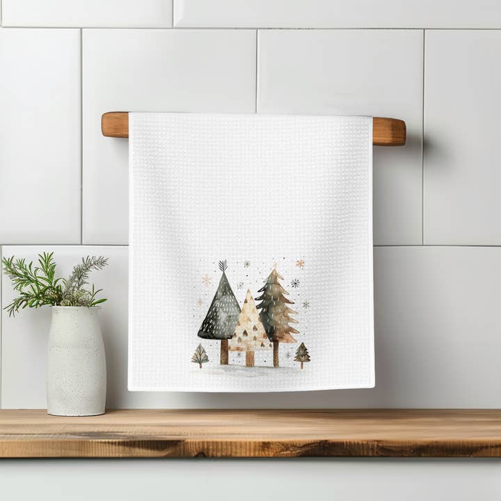 Fernville Creations - Wholesale Tea Towel - Holiday and Winter Tree Kitchen Hand Towel Decor3