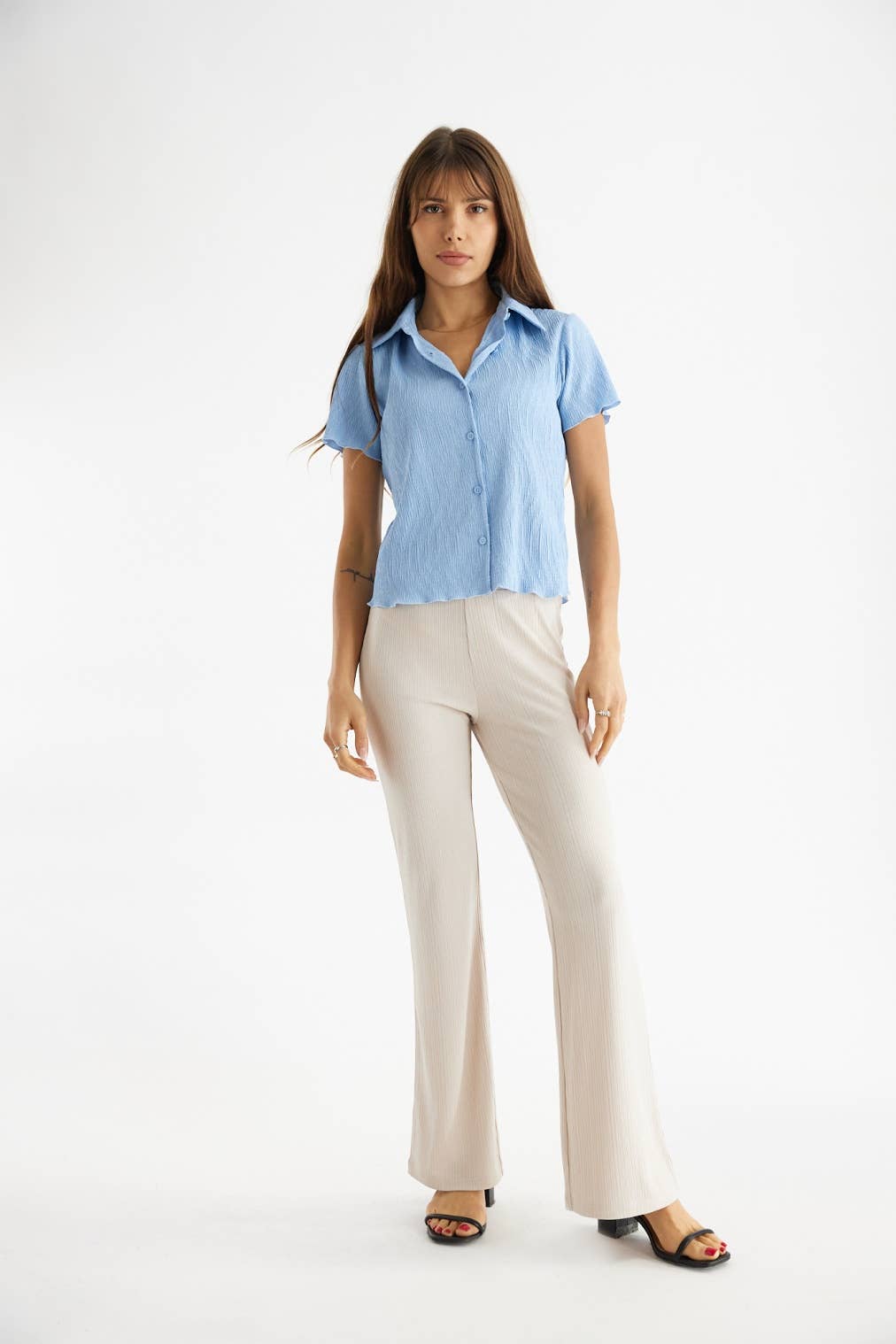 All Row - Vente Chemise à col boutonné – femme - Le haut Linnea4